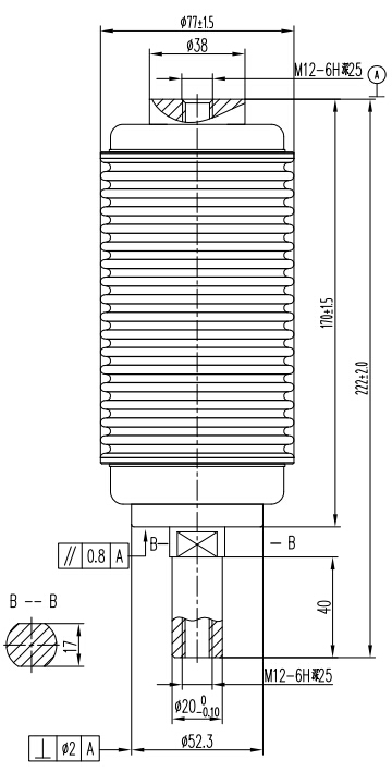 TF314Q负荷开关用真空灭弧室结构图