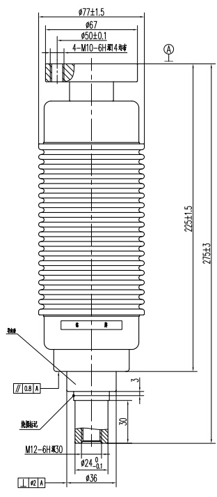 TD314Y户内断路器用真空灭弧室结构图