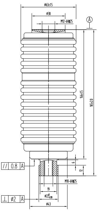 接触器用真空灭弧室 TJ340A结构图